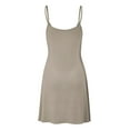 thumbnail image 2 of Made by Johnny Women's V-Neck Spaghetti Strap Tunic Short Dress M TAUPE, 2 of 6