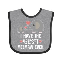 Inktastic Best Meemaw Ever Grandkids Gift Boys or Girls Baby Bib