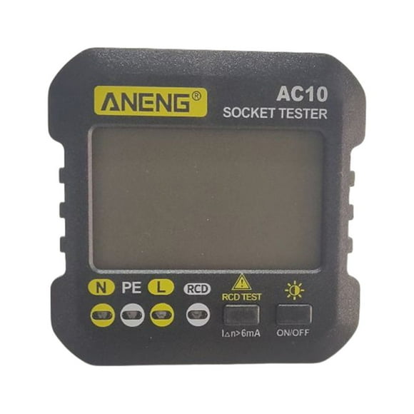 Decodeary ANENG 50-60Hz Digital Power Socket Tester Office Hotel ABS Plastic Ground Zero Line Polarity Check Detector Voltage Measuring US Plug 1Set