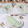 thumbnail image 2 of Sage Green Striped Cloth Napkins, Modern Simple Farmhouse Beige Washable and Reusable Dinner Napkins Set of 6, Table Napkin for Kitchen Party Birthday Wedding Hotel Housewarming 20"x20", 2 of 8