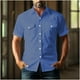 thumbnail image 5 of Yaoyar Mens Summer Vintage Turndown Collar Shirts Short Sleeve Casual Button Down Shirt Beach Vacation Tops, 5 of 6