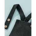 thumbnail image 6 of Qmyliery Infant Girls Plain Long Romper, Casual Front Buttons Suspenders Bodysuit, 6 of 9