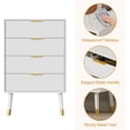thumbnail image 3 of Commode Cannelée à 4 Tiroirs avec Poignées Dorées, Coffre de Rangement Moderne pour Chambre, Salon et Entrée, 3 of 7