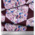 thumbnail image 2 of Soimoi Modal Satin Fabric Leaves,Bird & Floral Patchwork Print Sewing Fabric Yard 42 Inch Wide, 2 of 3