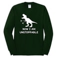 thumbnail image 2 of Wild Bobby, Unstoppable T Rex Funny, Pop Culture, Men Long Sleeve Shirt, Forest Green, 3X-Large, 2 of 4