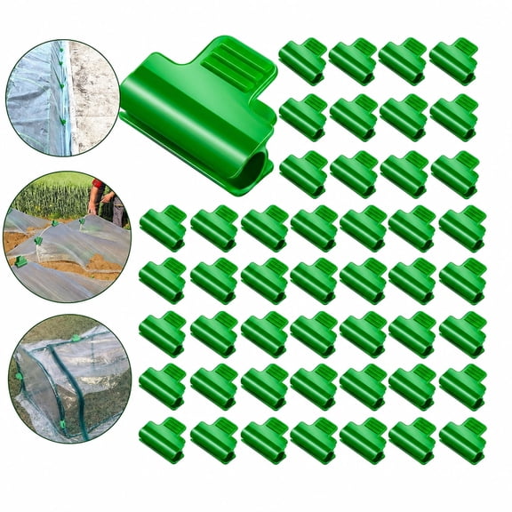 Greenhouse Clamps, Heavy Duty Regular Plastic Garden Clips for Netting, Film, Shading Net & Tunnel Hoop Frames, Weather Resistant Multifunctional Plant Support Fasteners for Outdoor Garden Greenhouse