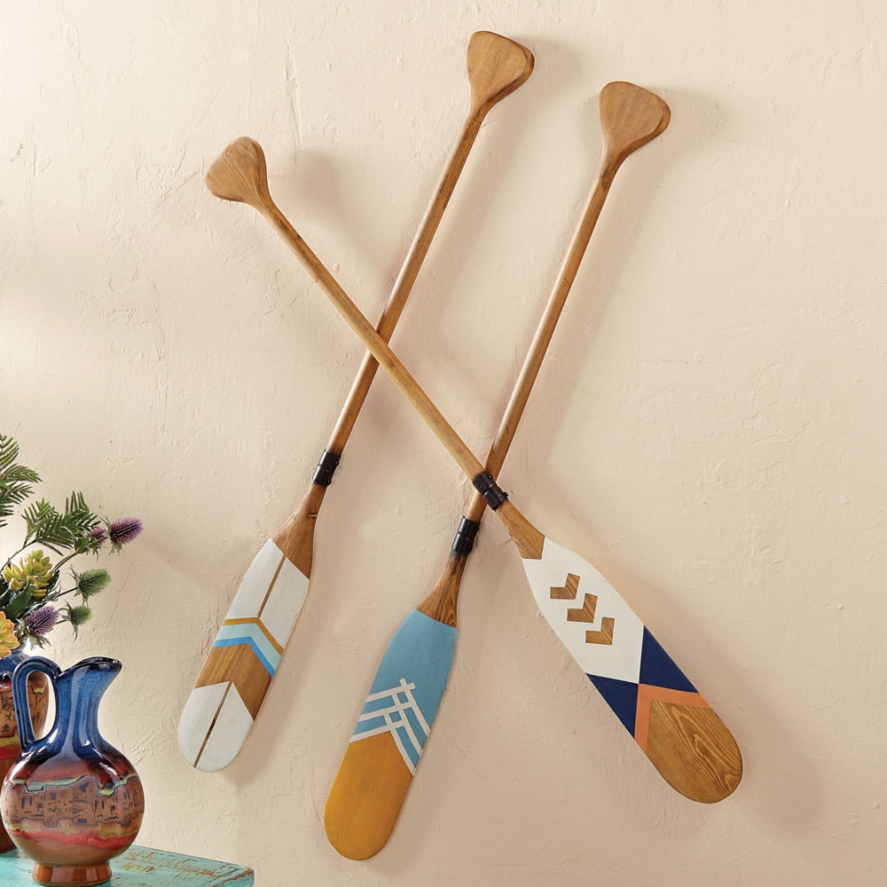 Wood Decorative Canoe Paddles Set Of 3 Com