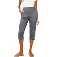 thumbnail image 2 of Hvogkswy Women Capri Pants High Waisted Solid Color Casual Straight-Leg Pants Comfy Breathable Summer Leisure Homewear Capri Pants, 2 of 8