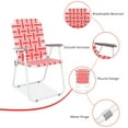 thumbnail image 2 of Zimtown 2 Pack Lawn Chair Set Patio Folding Web Outdoor Portable Camping Chair(Red & White), 2 of 7
