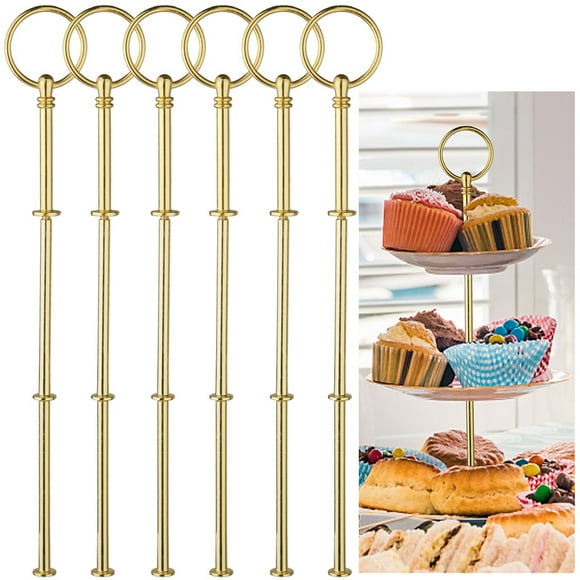 6pcs Cupcake Stand Hardware Fittings, Interchangeable 2 or 3 Tier Plate Fittings Hardware Holder for Wedding and Party Making Resin Cupcake Dessert Platter Stand