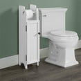 thumbnail image 3 of Armoire de Rangement Deluxe en Bois Blanc avec Distributeur de Papier Toilette, 3 of 8