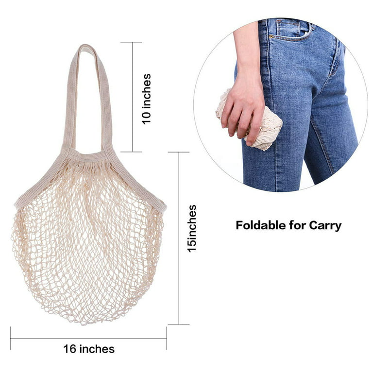 Homlly Cotton Mesh Net String Shopping Tote Bag –