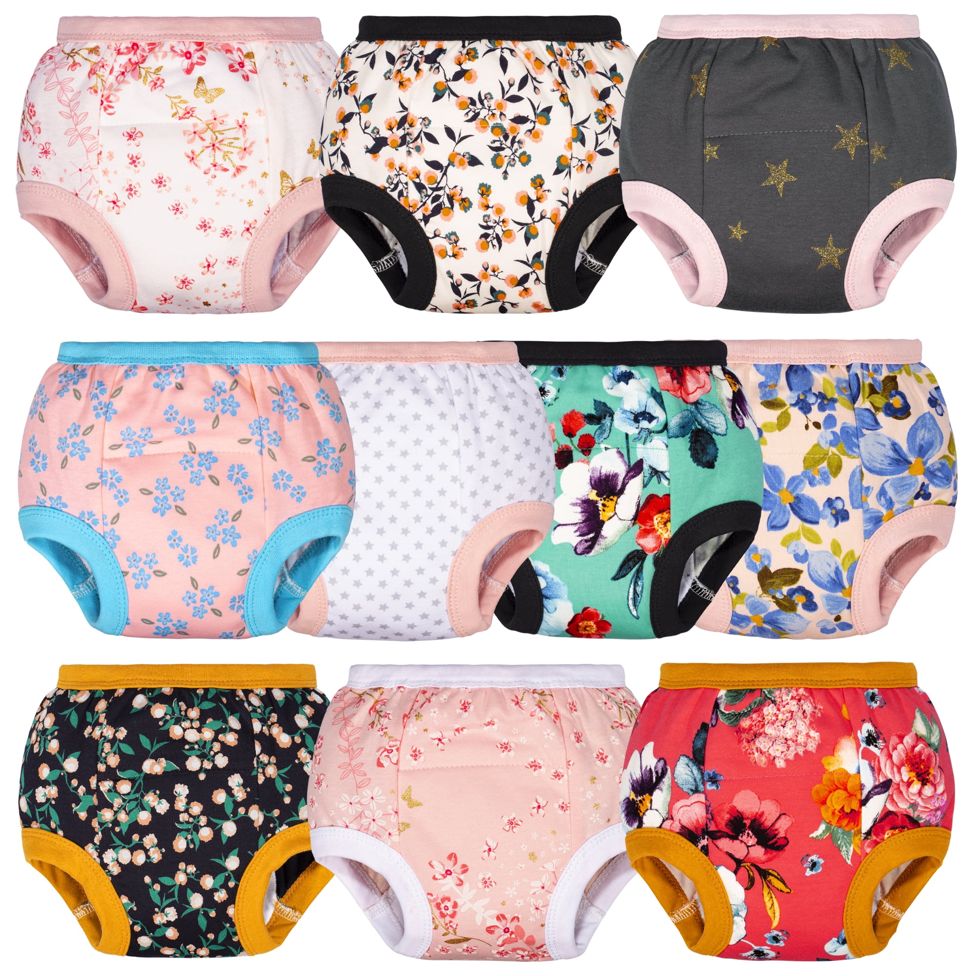 BIG ELEPHANT Baby Girls Training Underpants Toddler Training Pants 3 Pack 12 Months-5T 