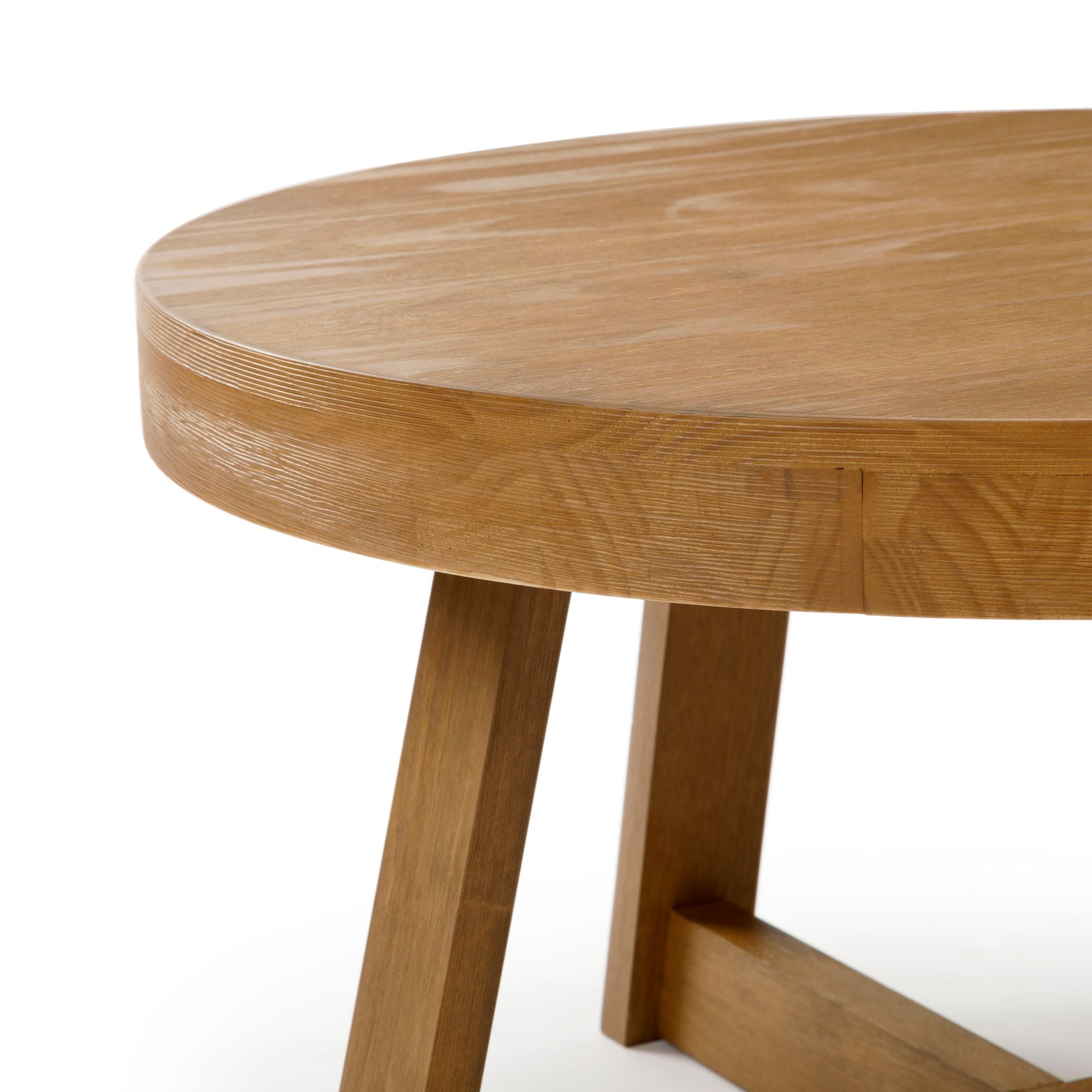 Plank+Beam Classic Solid Wood Round Coffee Table, 36" Farmhouse Table for Living Room