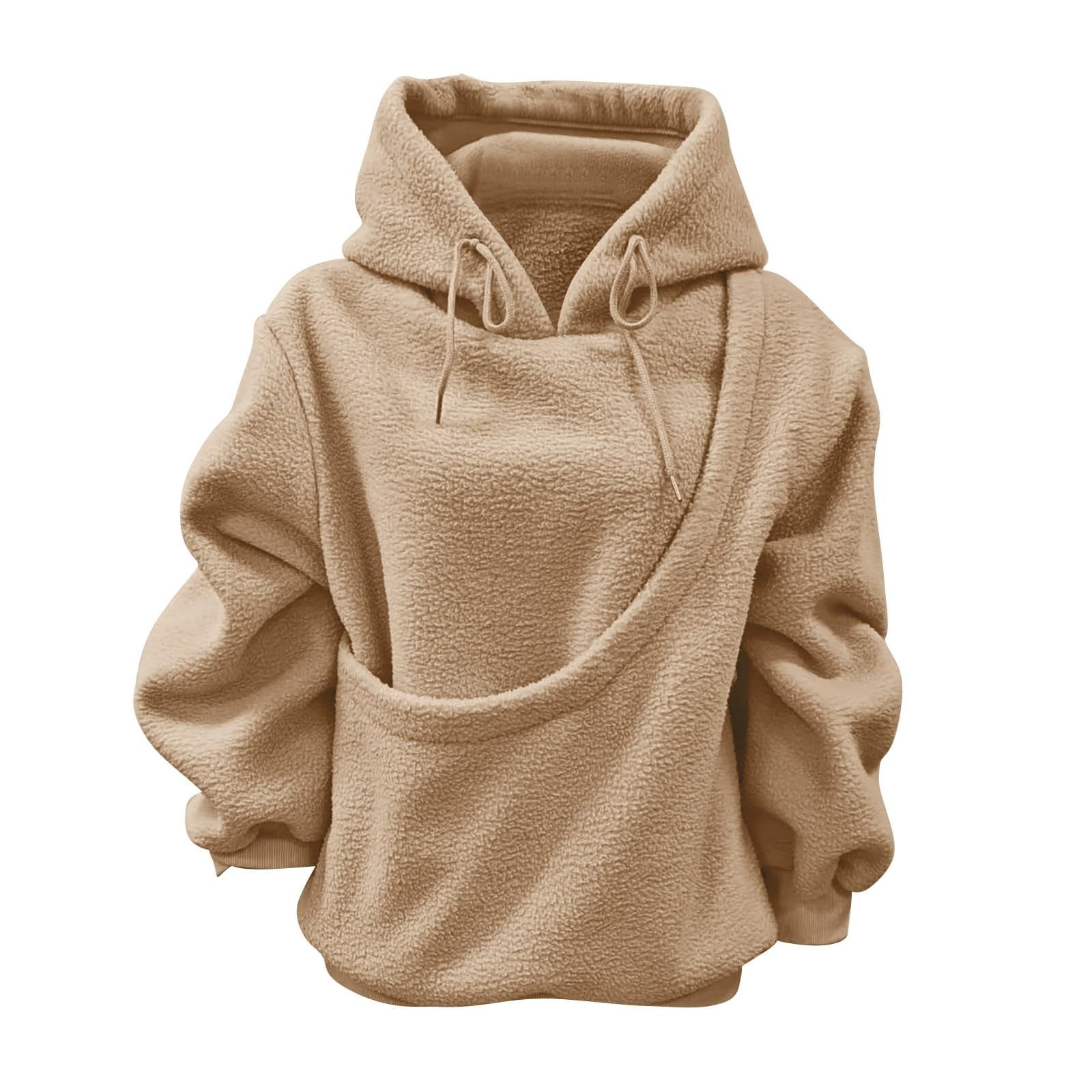 Kangaroo Pocket Cat Dog Pouch Hooded Sweatshirts Women Solid Long Sleeve Warm Pet Carrier Pullover Animal Holder Hoodie