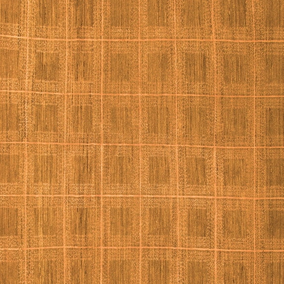 Ahgly Company Indoor Square Checkered Orange Modern Area Rugs, 7' Square