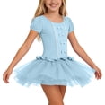 thumbnail image 2 of Edvintorg Girls Tutu Dress Tulle Stretchy Crew Neck Short Sleeve Princess Dresses Kids Clothes Girls Size 3-13, 2 of 9