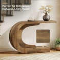 thumbnail image 7 of Tribesigns 43.3" C-Shaped Console Table, Mid-Century Modern Wood Entryway Hallway Table, 7 of 7