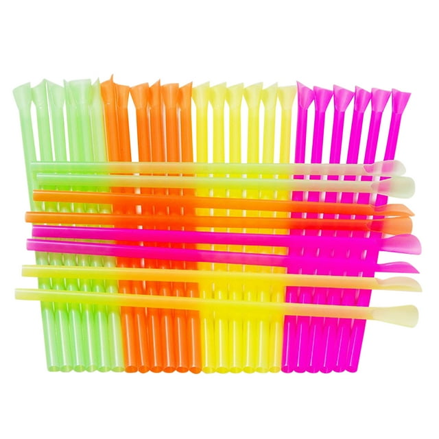 Pajita de cuchara portátil - Colorido aleatorio brillante para cuchara de beber y pajita 2 en 1 Tmvgtek suministros de cocina