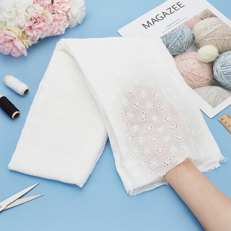 1.67 yards White Cotton Lace Fabric 35.8inch Wide Retro Hollowed Crochet  Lace Fabric for DIY Dress Wedding Decoration Sewing Crafts 0.3mm Thick -  Walmart.com