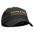 thumbnail image 5 of I'd Rather Be Eating Chocolate Embroidered Low Profile Dyed Cotton Twill Cap - Black OSFM, 5 of 5