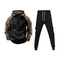 thumbnail image 3 of CONZONE Mens Sweatsuit 2 Peice Set Casual Track Suit for Men Patchwork Color Long Sleeve Hoodies Sweatpants Cozy Fall Winter Athletic Jogging Outfits, 3 of 5