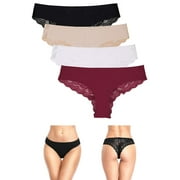 BeautyIn Womens Lace Panties Hipster Bikini Underwear 4 Pack