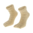thumbnail image 3 of Unique Bargains 1 Pair Five Toe Socks Thickening Plush Socks for Women Khaki, 3 of 6