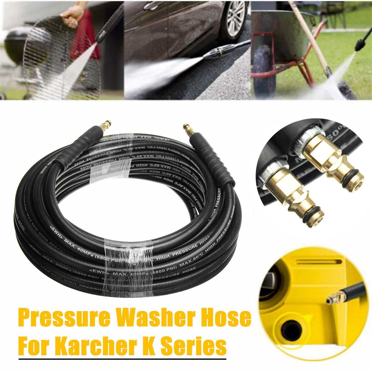 20m Karcher K Series Pressure Washer Hose Click Trigger M22 K2 K3 K4 K5 K7 