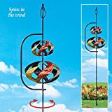 Dual Spiral Wind Spinner Garden Stake by