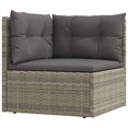 thumbnail image 3 of vidaXL 9 Piece Garden Lounge Set with Cushions Grey Poly Rattan, 3 of 5