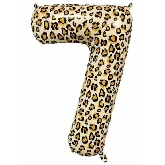 Number Seven Balloon Leopard Print Number 7 Balloon 32" Large Event Balloon