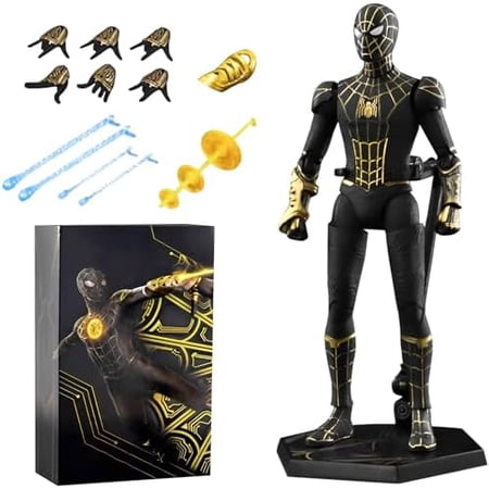 Super Hero Action Figures Black Gold, Exquisitely Crafted,Variety of Poses,The Set Comes with Replacement Parts and Special Effects Parts Best Choice and Birthday Gifts.