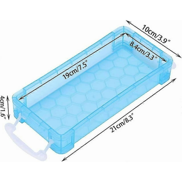 Pieces Stackable Pencil Box Crayon Storage Case (pink + Green + Blue)