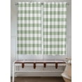 thumbnail image 5 of Sage Green Check Bedroom Curtains 63 Inches length, Modern Rustic Green Buffalo Plaid Window Treatment Curtain Drapes, Rod Pocket Curtain Panels for Living Room Kitchen, 42"x63", 2 Panels, 5 of 7