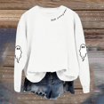 thumbnail image 4 of XIAONU Sweatshirts For Womens Halloween Cute Ghost Long Sleeve Printed Tops Pleasure Baggy Crewneck Pullover Sweatshirt, 4 of 5