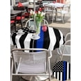 thumbnail image 6 of Outdoor Tablecloth with Umbrella Hole Zipper Blue American Flag Round Tablecloth 54" Waterproof Outside Table Cloth Black White Striped US Flag Stars Patio Table Cover Tablecloths for Picnic Party, 6 of 8
