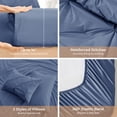 thumbnail image 3 of Sasttie Queen Size Comforter Set, 7-Piece Bed in a Bag, Pintuck Bedding Sets for All Season, Slate Blue, 3 of 8
