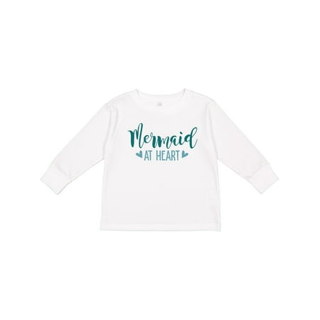 

Inktastic Mermaid at Heart Mermaid Hearts Typography Gift Toddler Toddler Girl Long Sleeve T-Shirt