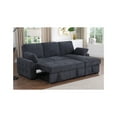 thumbnail image 5 of Mackenzie Dark Gray Chenille Sleeper Sectional Storage Cup Holders USB Ports, 5 of 6