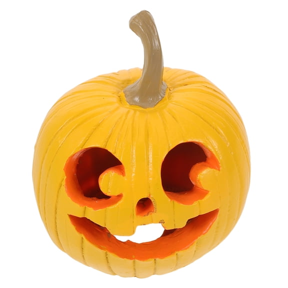 FOMIYES Yellow Resin Pumpkin Figurine Fall and Thanksgiving Table Centerpiece Decoration with Unique Autumn Design