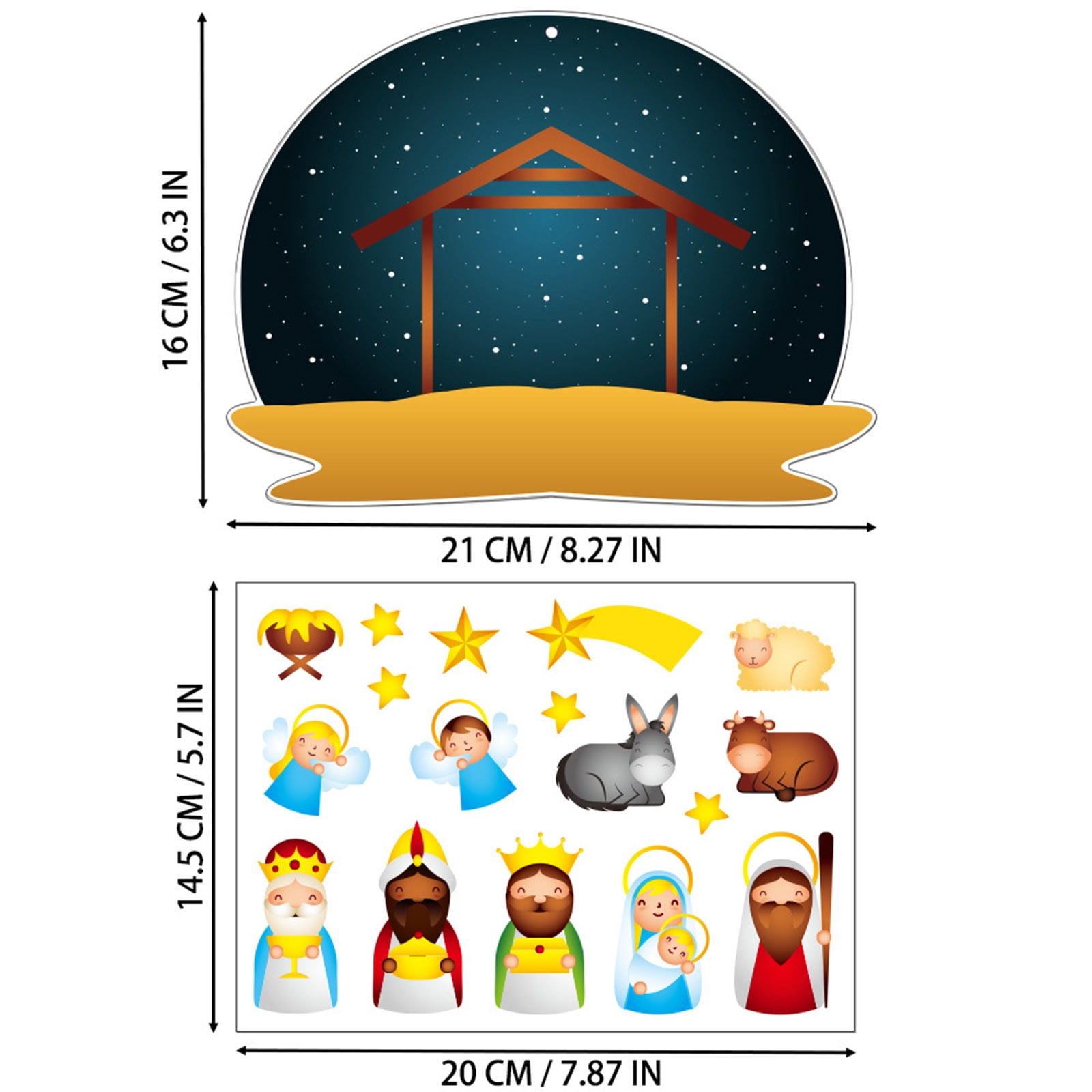 Momihoom Nativity Stickers 12 Sets Make a Nativity Scene Stickers Christian Nativity Stickers for Christmas Vacation Bible School Classroom Party Supplies
