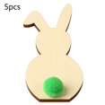 thumbnail image 3 of Conejo Piezas de madera Decoraciones de Pascua Scrapbooking Artesanía Regalos de aniversario Accesorios de cumpleaños Kits de bricolaje para adultos 5 piezas Eigraketly HA011604-04, 3 of 7