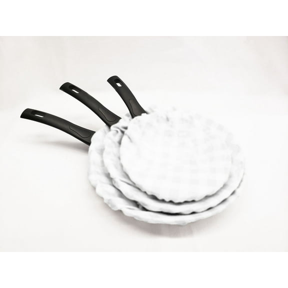 Solid Non-Stick Pan Protector (Set of 3 Covers) by Penny's Needful Things (White)
