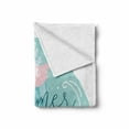 thumbnail image 2 of Hello Summer Soft Flannel Fleece Throw Blanket, Abstract Curly Sea Background with a Surfboard Jungle Leaves, Cozy Plush for Indoor and Outdoor Use, 50" x 70", Seafoam Pale Pink, by Ambesonne, 2 of 6