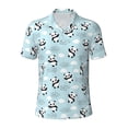 thumbnail image 2 of Daiia Cute Panda Bear Pattern Men’s Polo Shirts,Solid Deck Shirt,Classic Fit, Breathable Cotton Polo for Casual and Sport Wear-Large, 2 of 9