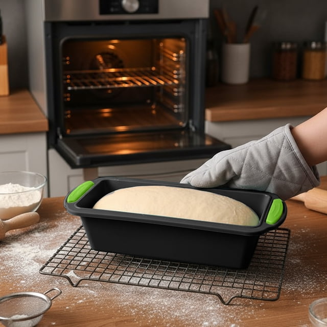ZZkhGO Non-Stick Silicone Loaf Pan for Bread Quiche Meatloaf, Premium Food-Grade Baking Pan Oven Safe, Large Capacity Flexible Bread Mold for Lasagna Pot Pie Home Baking