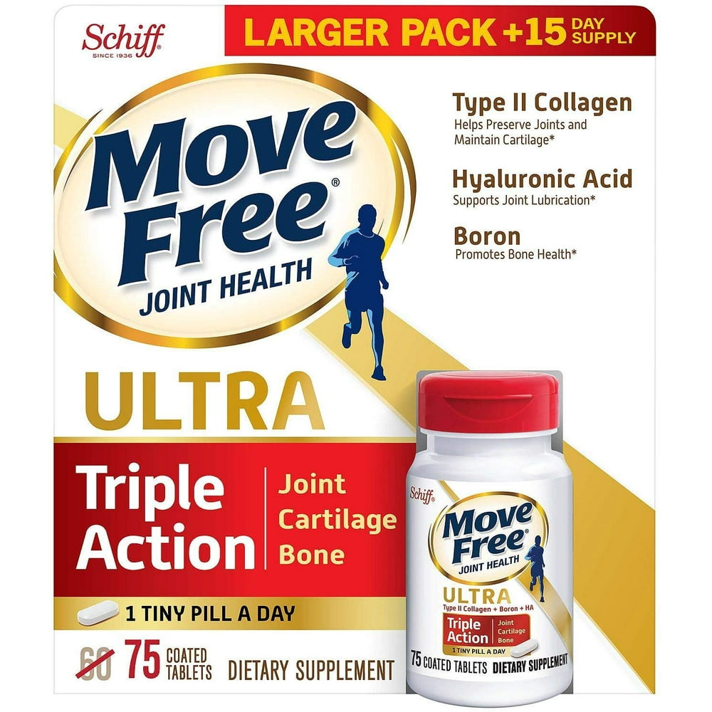 Move Free Ultra Triple Action Joint Supplement with Type II Collagen, Hyaluronic Acid, and Boron