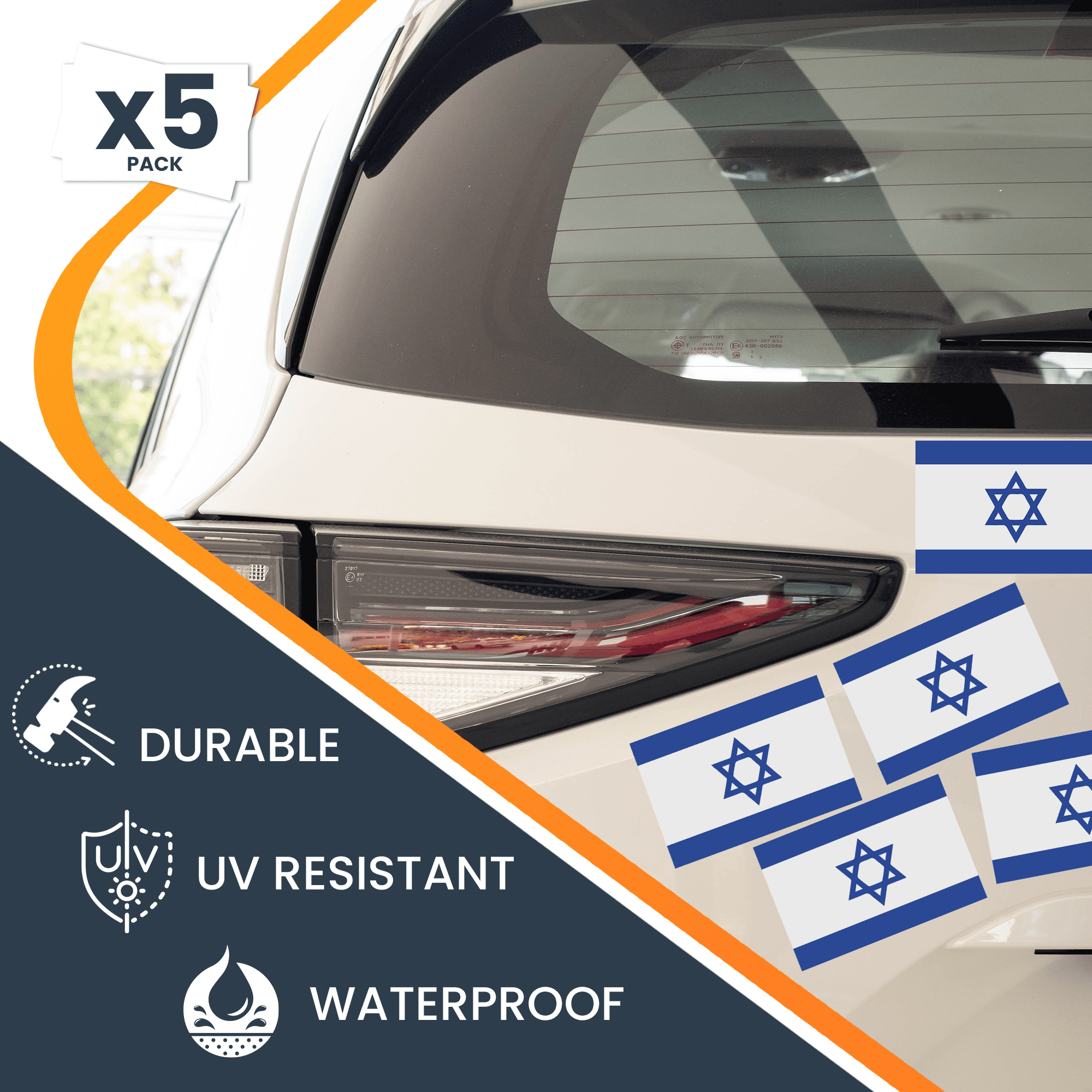 Magnet Me Up Israel Israeli Flag Magnet Decal, 4x6 Inches, 5 Pack, BLU and WHT