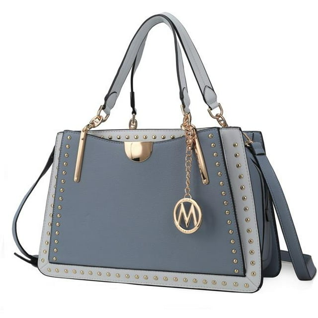 MKF Collection by Mia K. MKF-CB-X615DM-LBLU Aubrey Satchel